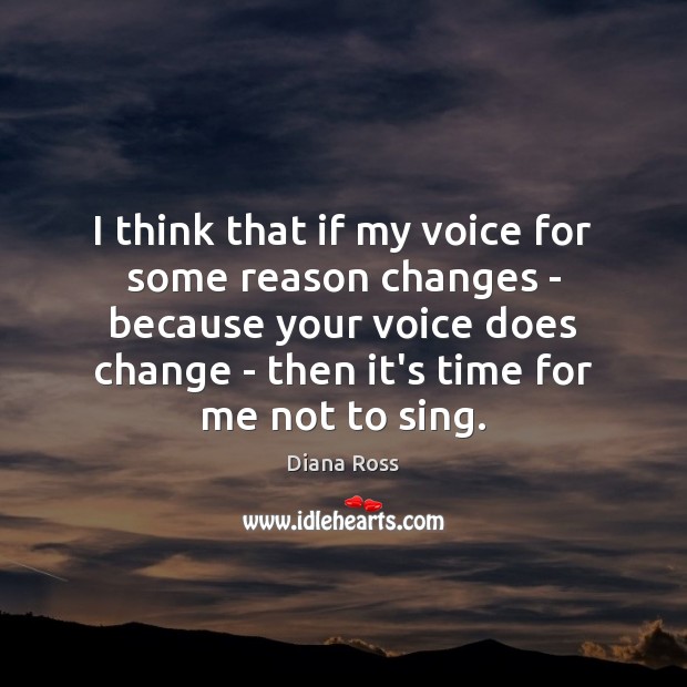 I think that if my voice for some reason changes – because Image