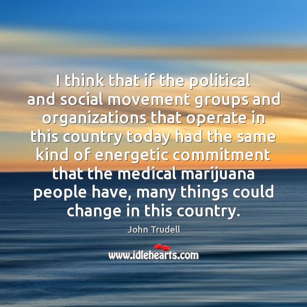 I think that if the political and social movement groups and organizations John Trudell Picture Quote