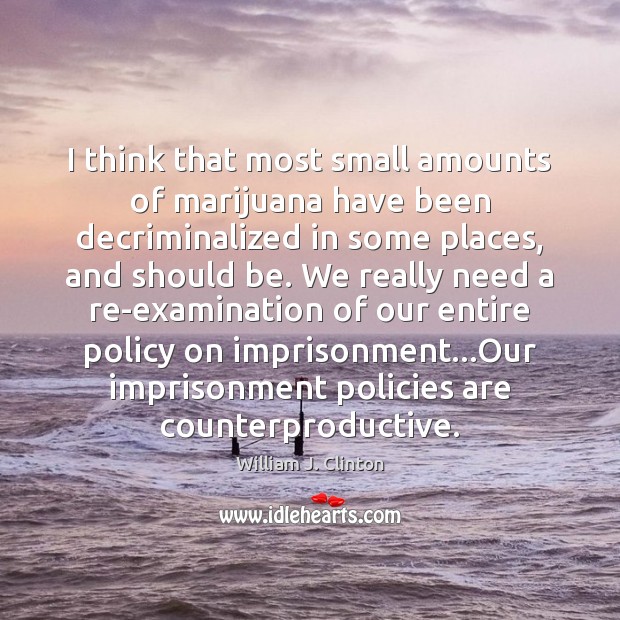 I think that most small amounts of marijuana have been decriminalized in William J. Clinton Picture Quote