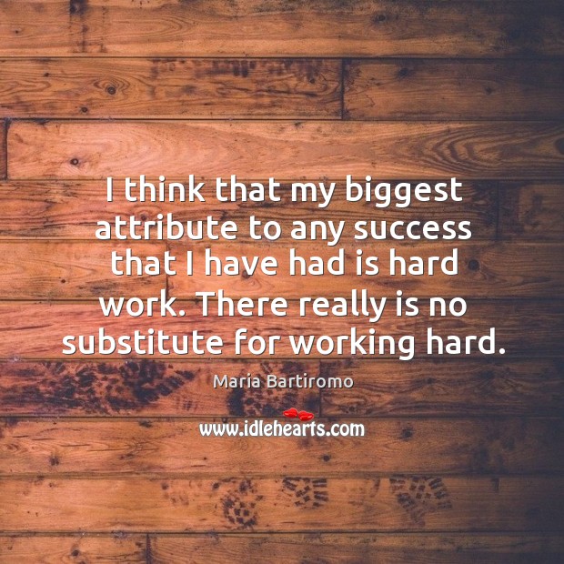 I think that my biggest attribute to any success that I have had is hard work. Maria Bartiromo Picture Quote