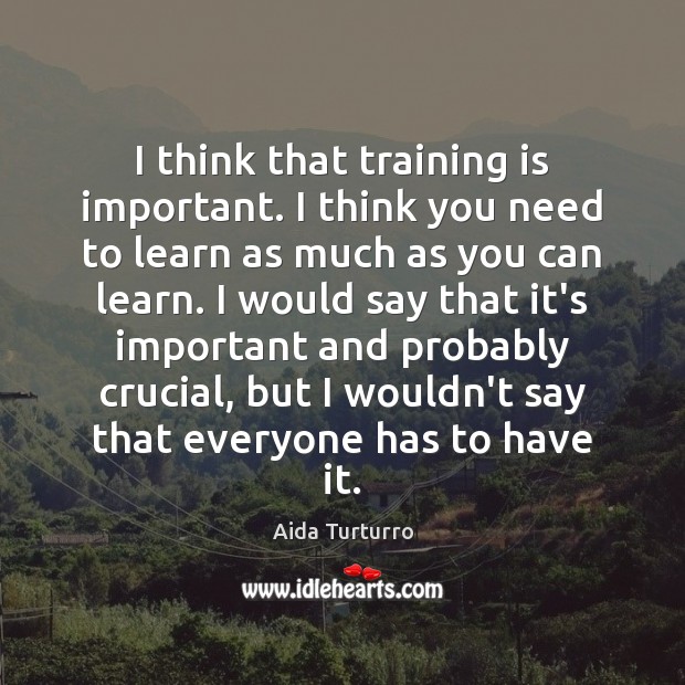 I think that training is important. I think you need to learn Aida Turturro Picture Quote