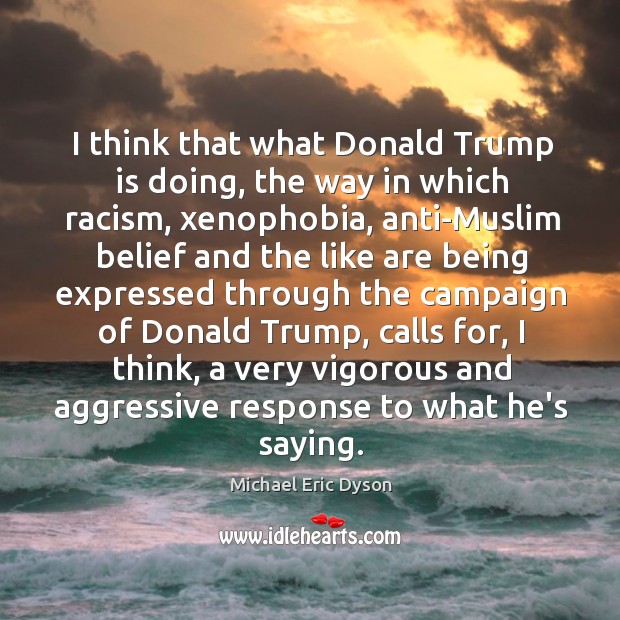 I think that what Donald Trump is doing, the way in which Michael Eric Dyson Picture Quote
