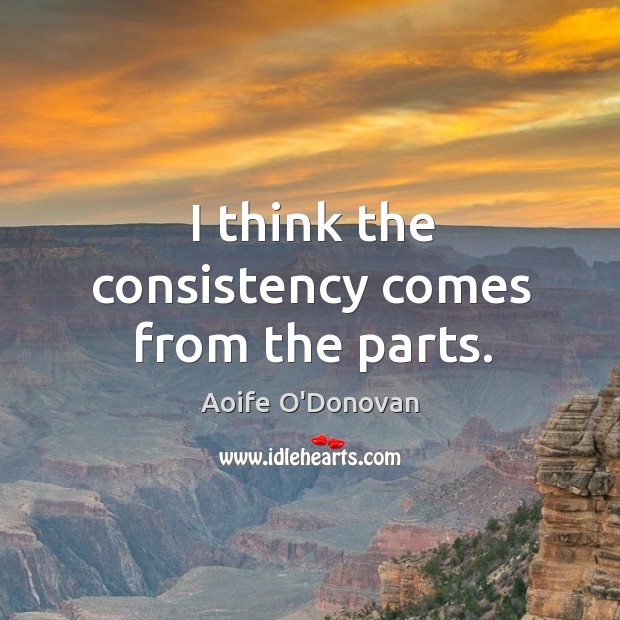 I think the consistency comes from the parts. Aoife O’Donovan Picture Quote
