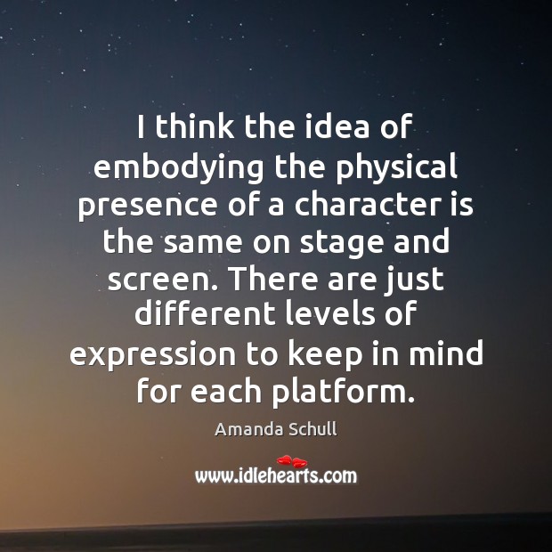 I think the idea of embodying the physical presence of a character Character Quotes Image