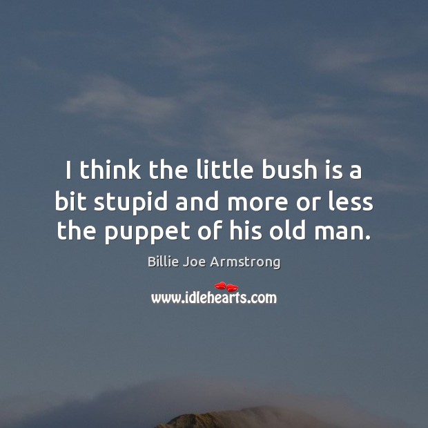I think the little bush is a bit stupid and more or less the puppet of his old man. Image