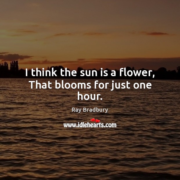 I think the sun is a flower, That blooms for just one hour. Image