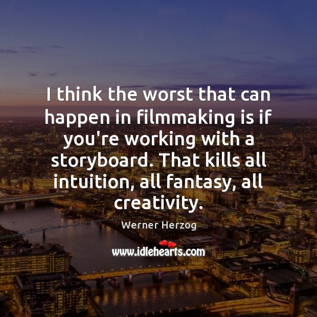 I think the worst that can happen in filmmaking is if you’re Werner Herzog Picture Quote