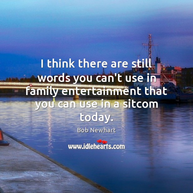 I think there are still words you can’t use in family entertainment Bob Newhart Picture Quote