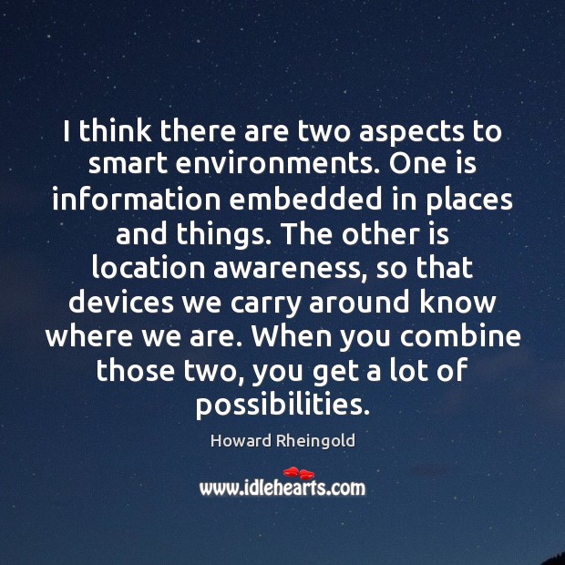I think there are two aspects to smart environments. One is information Image