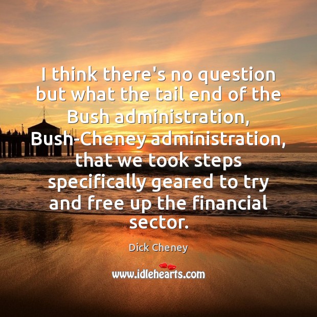 I think there’s no question but what the tail end of the Dick Cheney Picture Quote