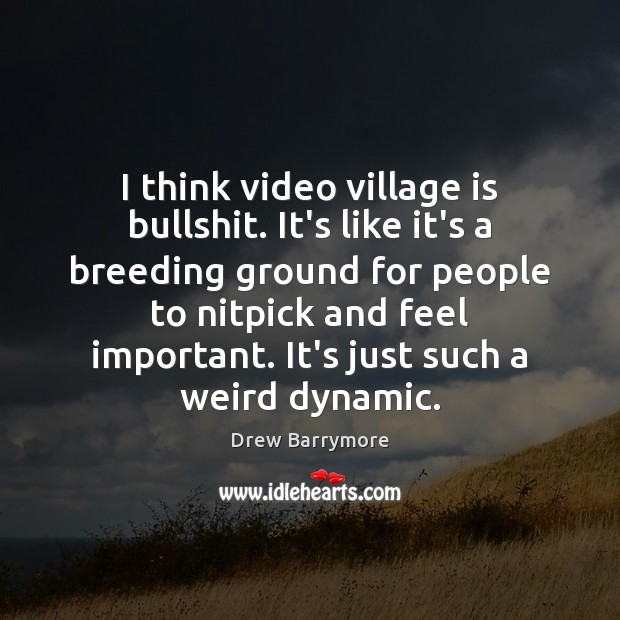 I think video village is bullshit. It’s like it’s a breeding ground Drew Barrymore Picture Quote