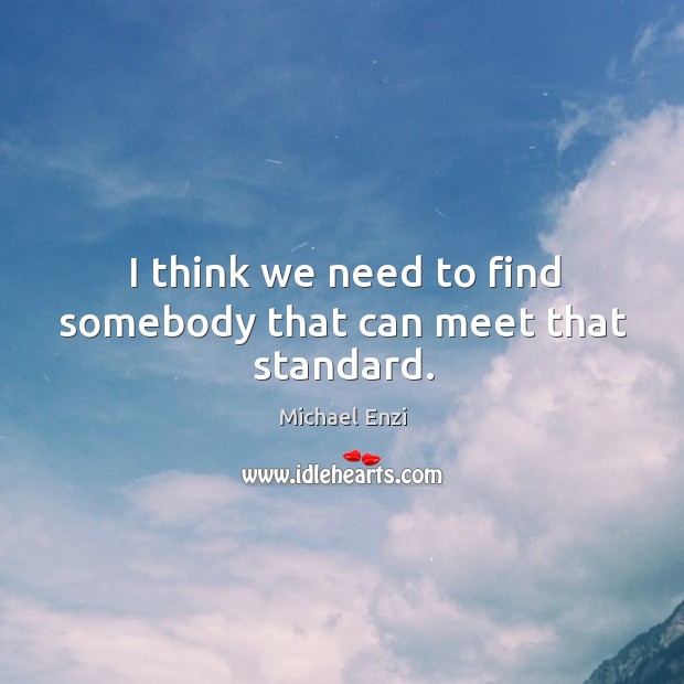 I think we need to find somebody that can meet that standard. Michael Enzi Picture Quote