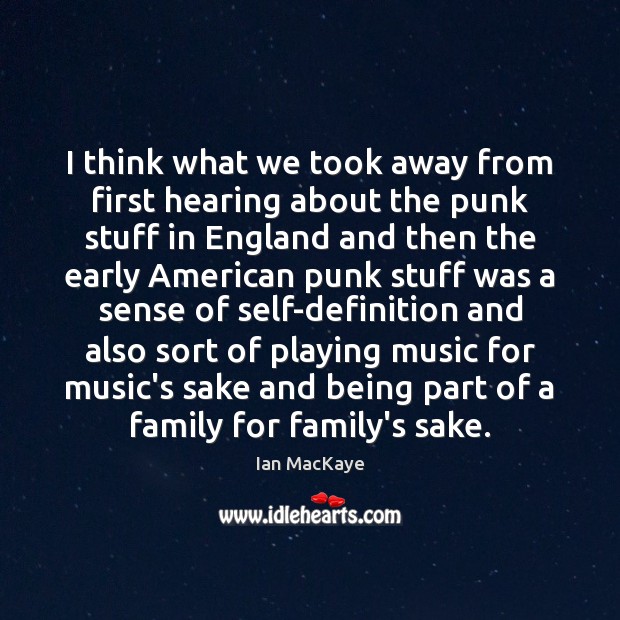 I think what we took away from first hearing about the punk Image