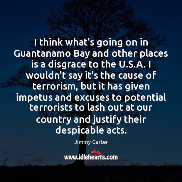 I think what’s going on in Guantanamo Bay and other places is Jimmy Carter Picture Quote