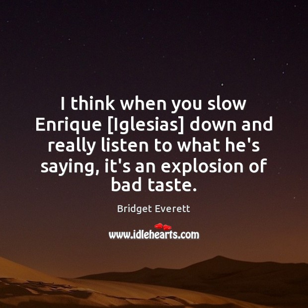 I think when you slow Enrique [Iglesias] down and really listen to Bridget Everett Picture Quote