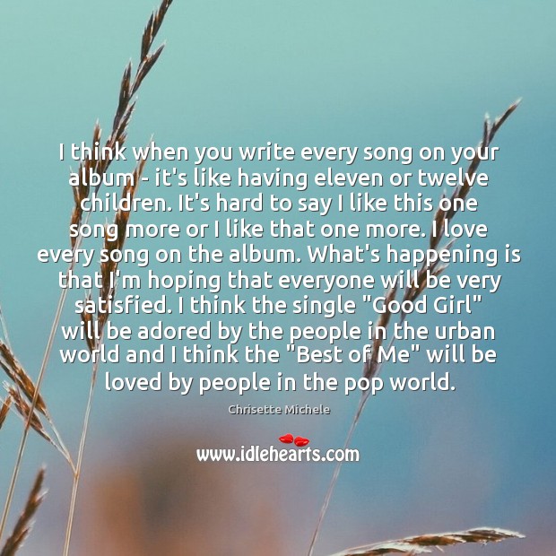 I think when you write every song on your album – it’s Image