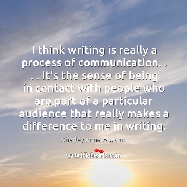 I think writing is really a process of communication. . . . It’s the sense Image