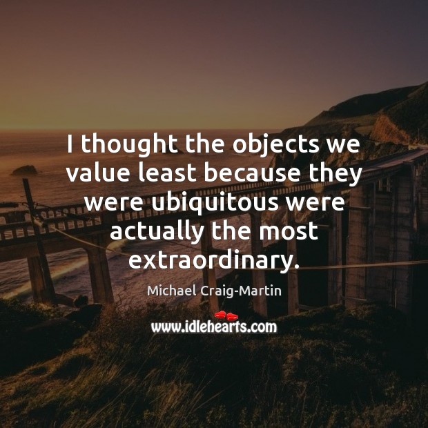 I thought the objects we value least because they were ubiquitous were Michael Craig-Martin Picture Quote