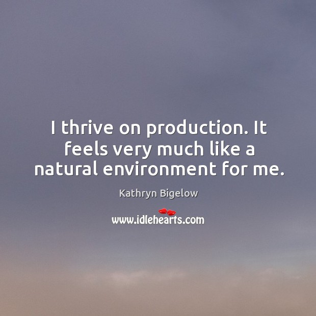 I thrive on production. It feels very much like a natural environment for me. Image