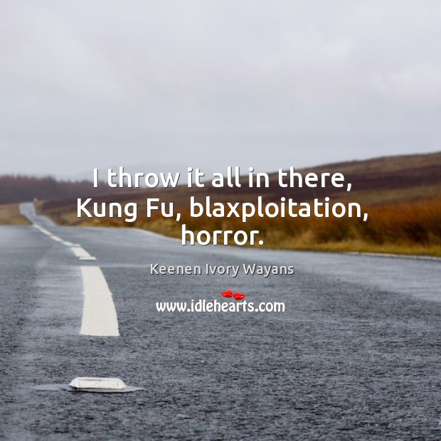 I throw it all in there, kung fu, blaxploitation, horror. Image
