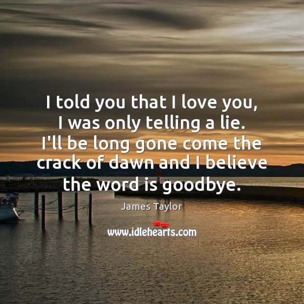 I told you that I love you, I was only telling a Goodbye Quotes Image