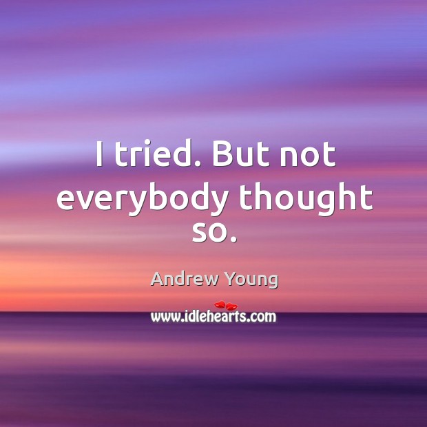 I tried. But not everybody thought so. Andrew Young Picture Quote