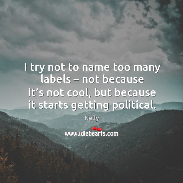 I try not to name too many labels – not because it’s not cool Nelly Picture Quote