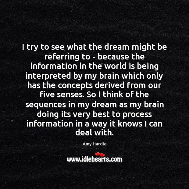 I try to see what the dream might be referring to – Image