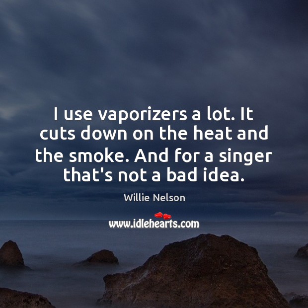 I use vaporizers a lot. It cuts down on the heat and Willie Nelson Picture Quote