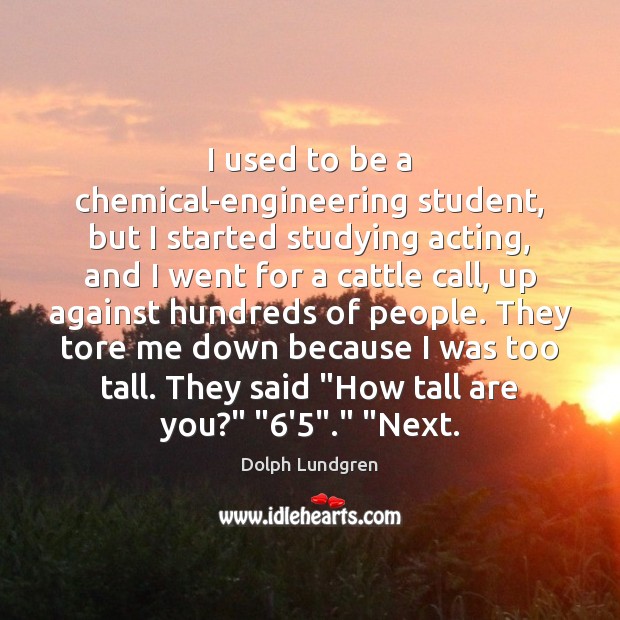 I used to be a chemical-engineering student, but I started studying acting, Image