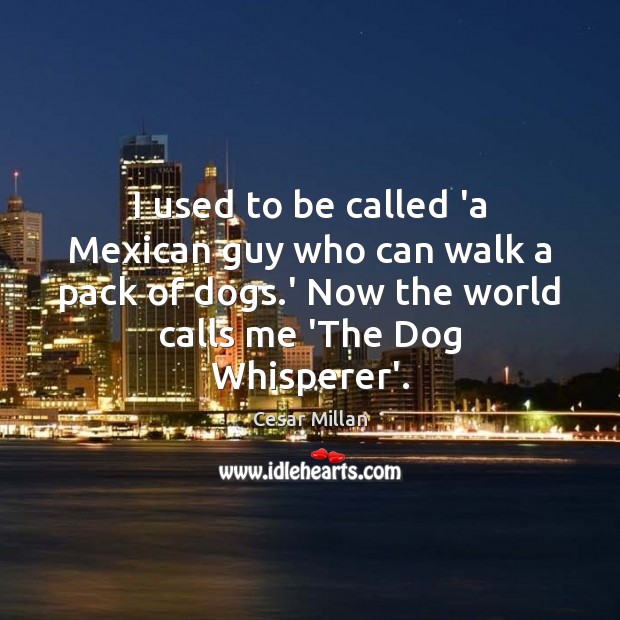 I used to be called ‘a Mexican guy who can walk a Cesar Millan Picture Quote