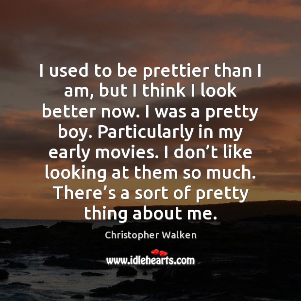 I used to be prettier than I am, but I think I Christopher Walken Picture Quote