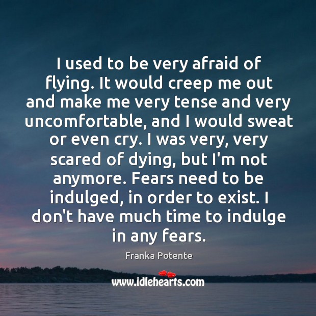 I used to be very afraid of flying. It would creep me Franka Potente Picture Quote