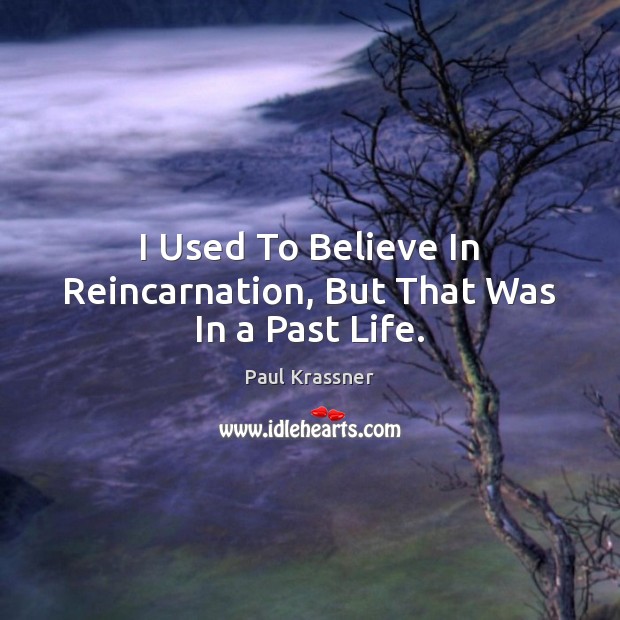 I Used To Believe In Reincarnation, But That Was In a Past Life. Image
