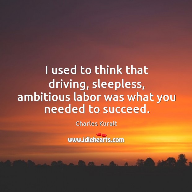I used to think that driving, sleepless, ambitious labor was what you needed to succeed. Image
