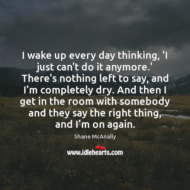 I wake up every day thinking, ‘I just can’t do it anymore. Shane McAnally Picture Quote