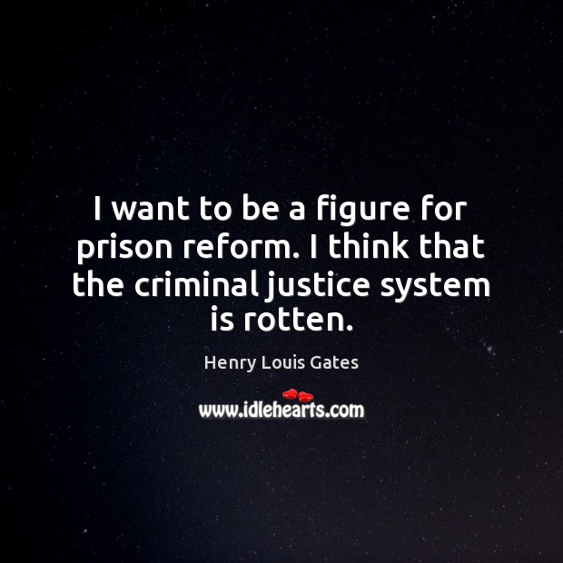 I want to be a figure for prison reform. I think that Henry Louis Gates Picture Quote