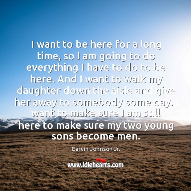I want to be here for a long time, so I am going to do everything I have to do to be here. Image