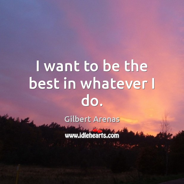 I want to be the best in whatever I do. Gilbert Arenas Picture Quote