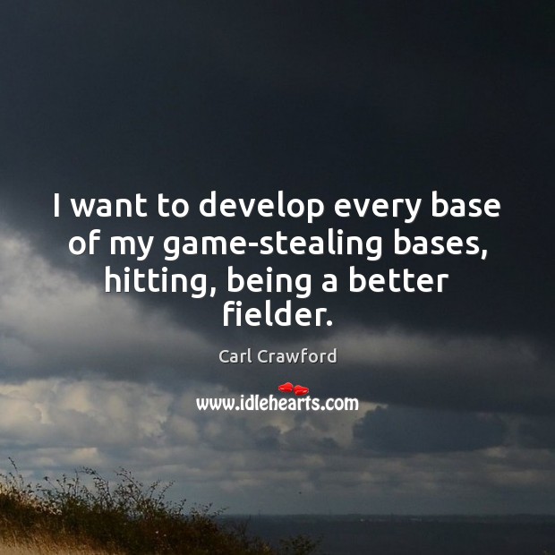 I want to develop every base of my game-stealing bases, hitting, being a better fielder. Image