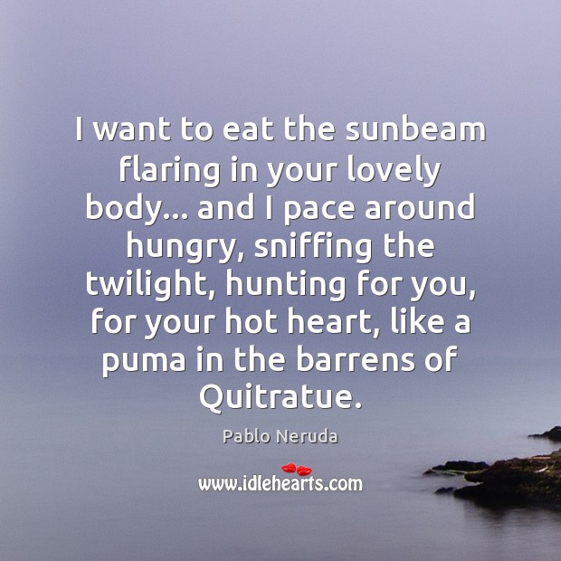 I want to eat the sunbeam flaring in your lovely body… and Image