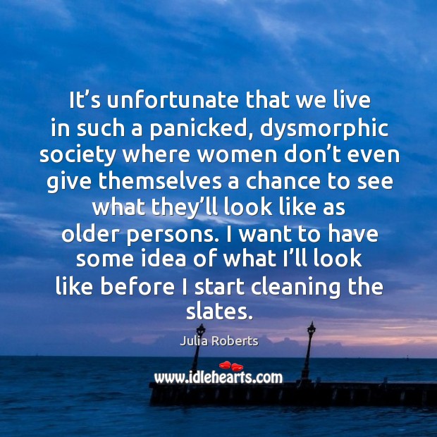 I want to have some idea of what I’ll look like before I start cleaning the slates. Julia Roberts Picture Quote