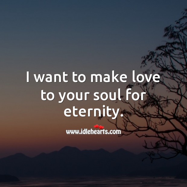 I want to make love to your soul for eternity. Making Love Quotes Image