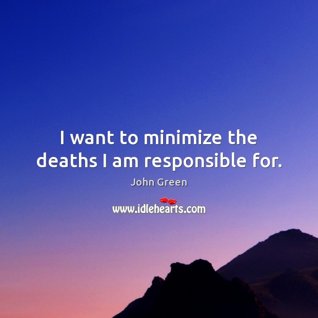 I want to minimize the deaths I am responsible for. Image