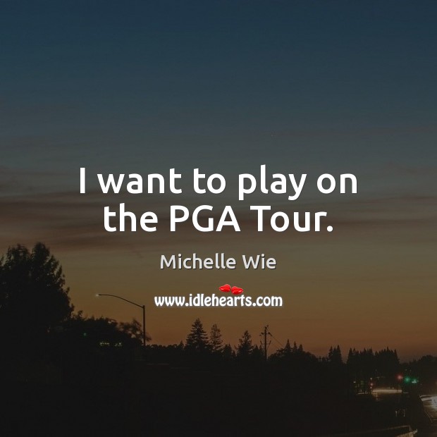 I want to play on the PGA Tour. Image