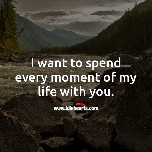 I want to spend every moment of my life with you. Love Quotes for Her Image