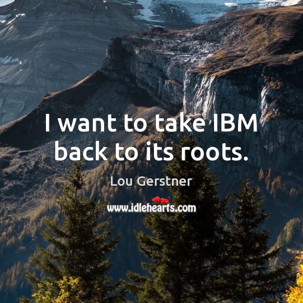 I want to take IBM back to its roots. Lou Gerstner Picture Quote