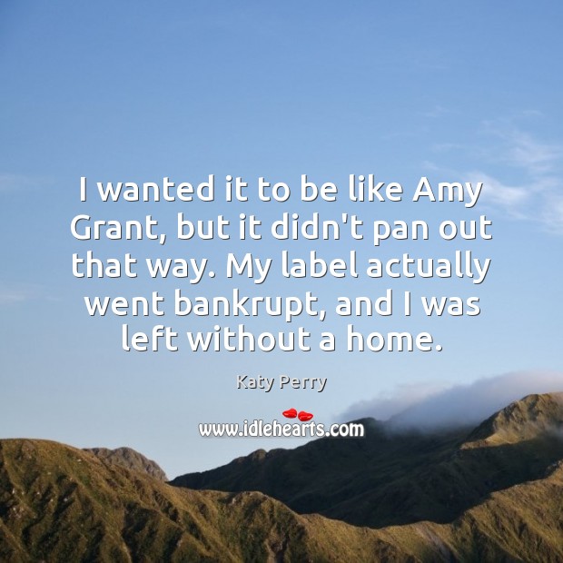 I wanted it to be like Amy Grant, but it didn’t pan Katy Perry Picture Quote