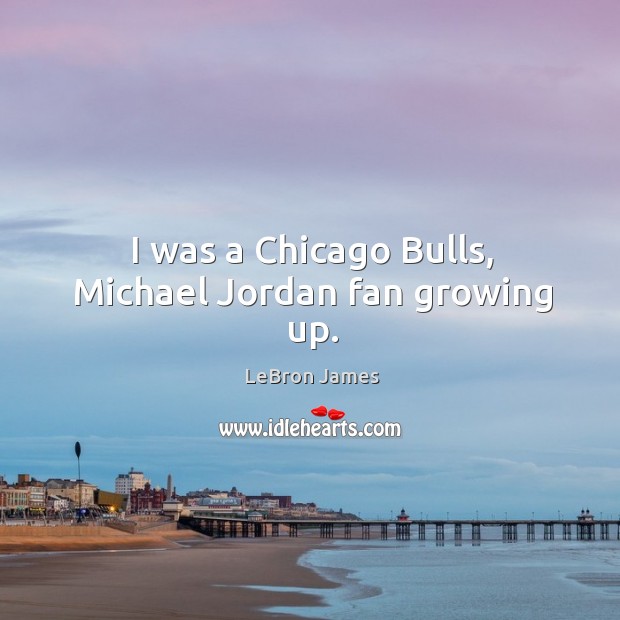 I was a chicago bulls, michael jordan fan growing up. LeBron James Picture Quote