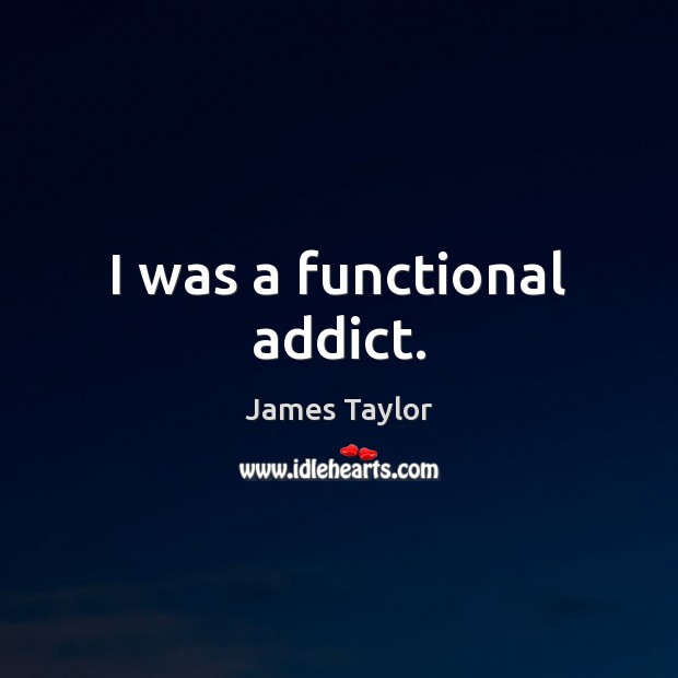 I was a functional addict. James Taylor Picture Quote
